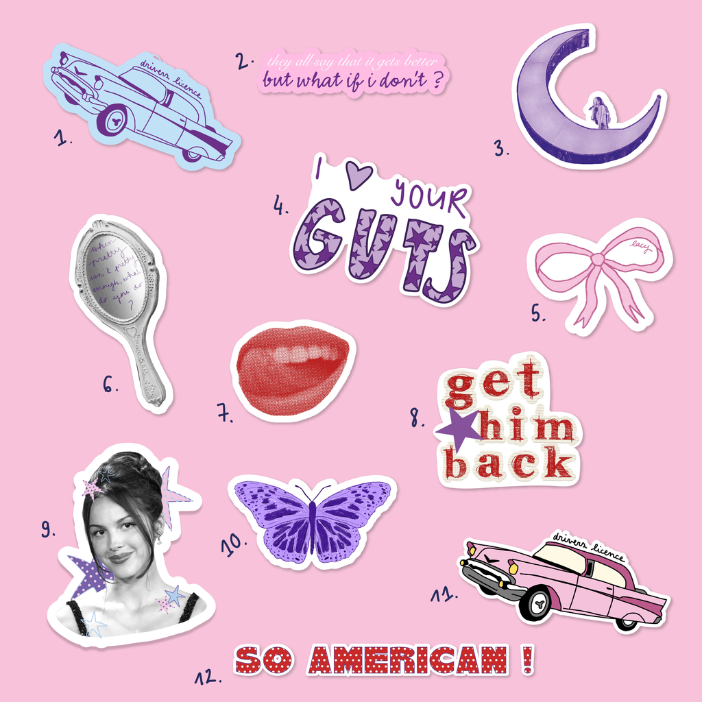pack stickers olivia rodrigo